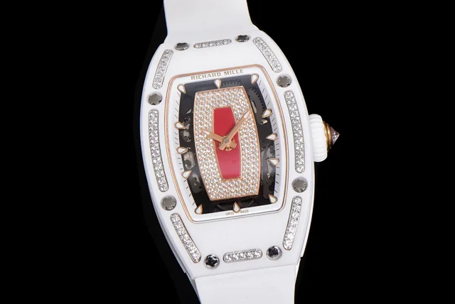 Richard Mille Watches Diamond-Set Tonneau Watch with White Strap product detail image 53
