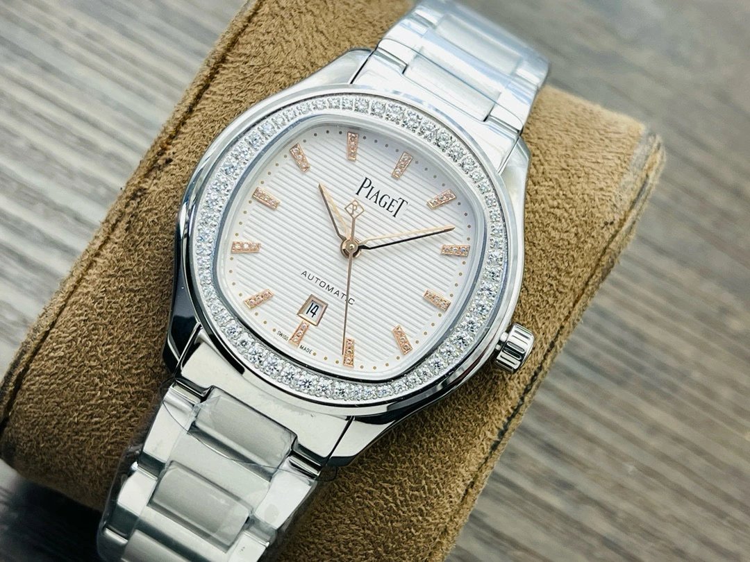Design Piaget Polo Automatic White Dial Diamond Bezel Two-Tone Steel and Rose Gold Watch Watches - 58