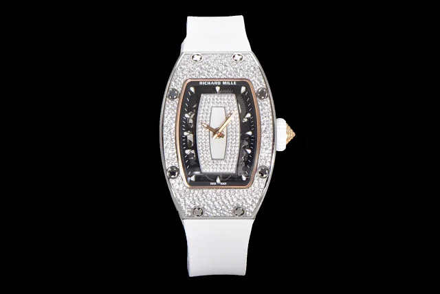 Richard Mille Watches Diamond-Set Tonneau Watch with White Strap product detail image 28