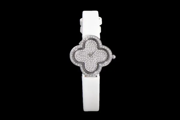 Cartier Panthère de Cartier Clover-Shaped Diamond Watch Blue Silk Strap Watches - 60