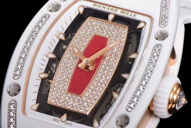 Richard Mille Watches Diamond-Set Tonneau Watch with White Strap product detail image 51