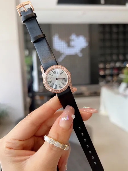 Design Piaget Limelight Gala Rose Gold Diamond-Set Black Leather Watch Watches - 13