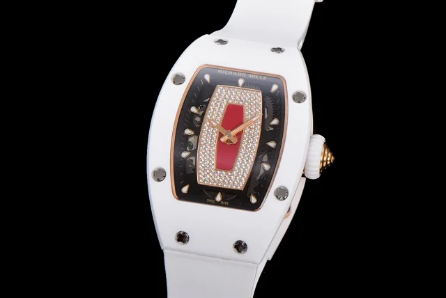 Richard Mille Watches Diamond-Set Tonneau Watch with White Strap product detail image 74
