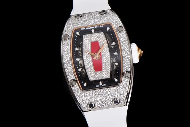 Richard Mille Watches Diamond-Set Tonneau Watch with White Strap product detail image 19
