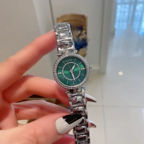 Chanel Mademoiselle Privé Pearl Dial Diamond-Encrusted Watch Silver Watches - 12