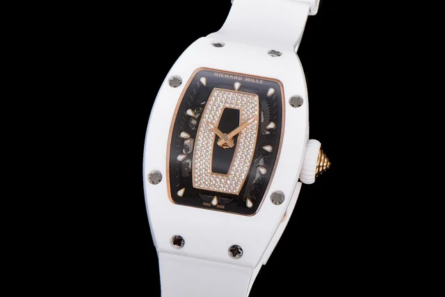 Richard Mille Watches Diamond-Set Tonneau Watch with White Strap product detail image 68