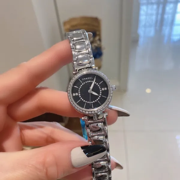 Chanel Mademoiselle Privé Pearl Dial Diamond-Encrusted Watch Silver Watches - 9