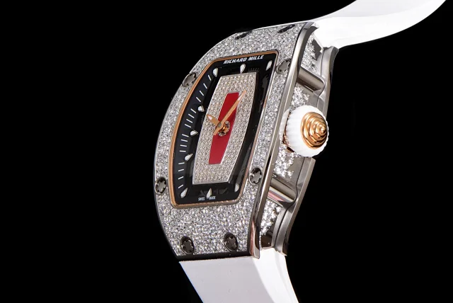 Richard Mille Watches Diamond-Set Tonneau Watch with White Strap product detail image 23
