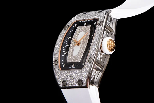 Richard Mille Watches Diamond-Set Tonneau Watch with White Strap product detail image 33