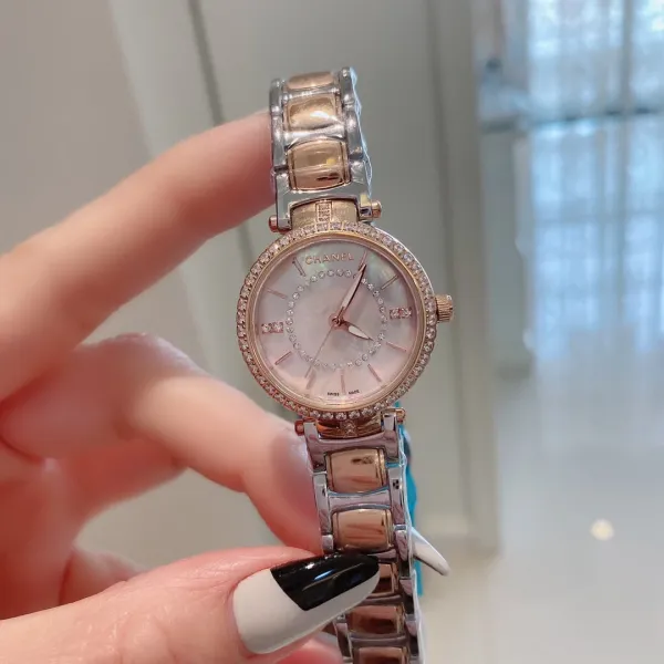 Chanel Mademoiselle Privé Pearl Dial Diamond-Encrusted Watch Silver Watches - 23