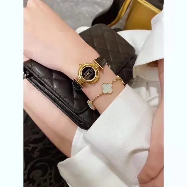 Fendi Mini Watch Burgundy Leather Gold-Tone Case Watches - 9