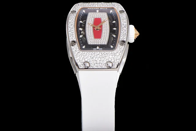 Richard Mille Watches Diamond-Set Tonneau Watch with White Strap product detail image 16