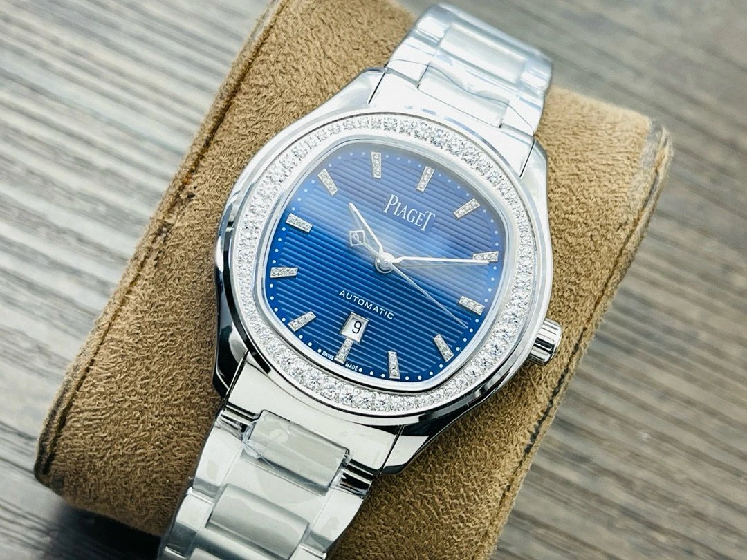 Design Piaget Polo Automatic White Dial Diamond Bezel Two-Tone Steel and Rose Gold Watch Watches - 40