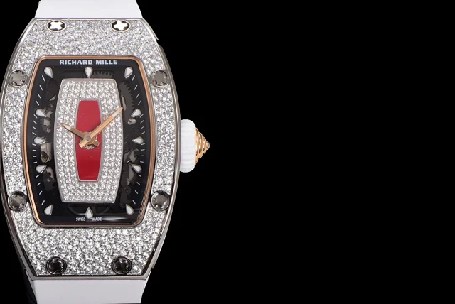 Richard Mille Watches Diamond-Set Tonneau Watch with White Strap product detail image 21