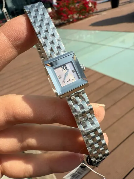 Gucci G-Timeless Square Pink Dial Silver Watch Watches - 13