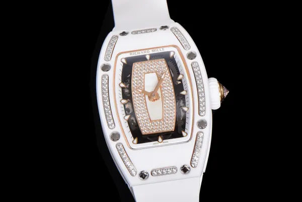 Richard Mille RM 07-01 White Ceramic Diamond Pave Watch Watches - 62