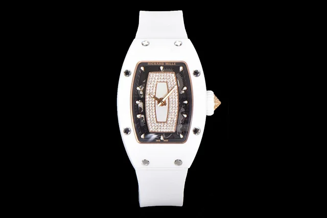 Richard Mille Watches Diamond-Set Tonneau Watch with White Strap product detail image 83