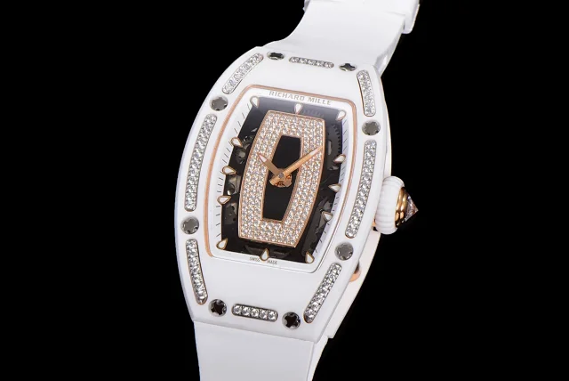 Richard Mille Watches Diamond-Set Tonneau Watch with White Strap product detail image 45