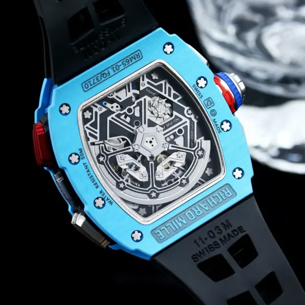 Richard Mille RM 05-01 Blue Carbon Fiber Chronograph Watch Watches - 9
