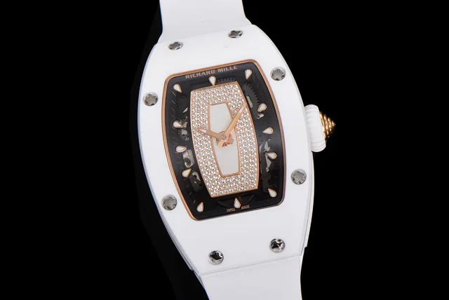Richard Mille Watches Diamond-Set Tonneau Watch with White Strap product detail image 84