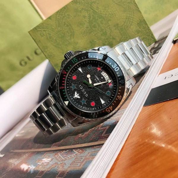Gucci Dive Chronograph Silver Dial Steel Watch Watches - 27