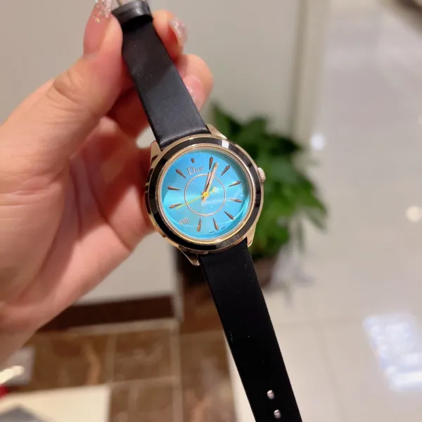 Dior La D de Dior White Strap Black Dial Quartz Watch Watches - 18