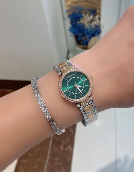 Chanel Mademoiselle Privé Pearl Dial Diamond-Encrusted Watch Silver Watches - 17