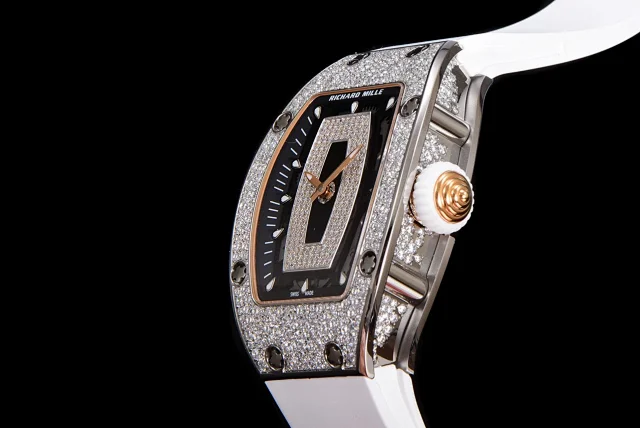 Richard Mille Watches Diamond-Set Tonneau Watch with White Strap product detail image 12