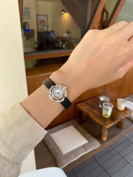 Chanel Premiere Bow Watch Black Dial Diamond-Encrusted Silver-Tone Watch Watches - 12