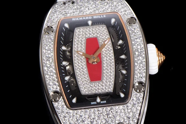 Richard Mille Watches Diamond-Set Tonneau Watch with White Strap product detail image 22