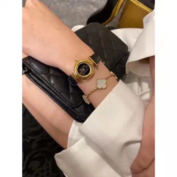 Fendi Mini Watch Burgundy Leather Gold-Tone Case Watches - 8