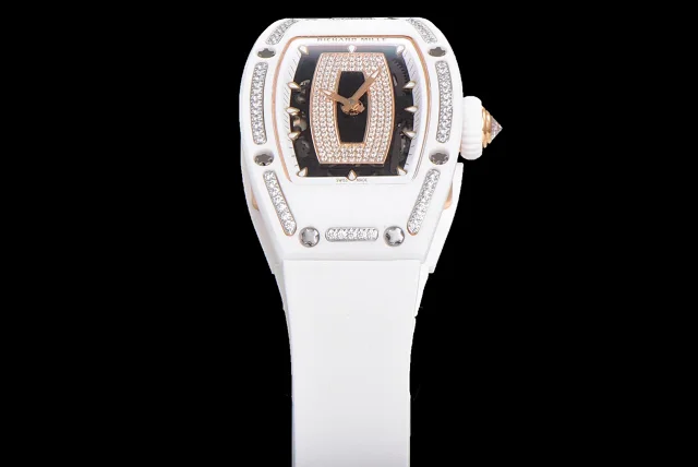 Richard Mille Watches Diamond-Set Tonneau Watch with White Strap product detail image 41