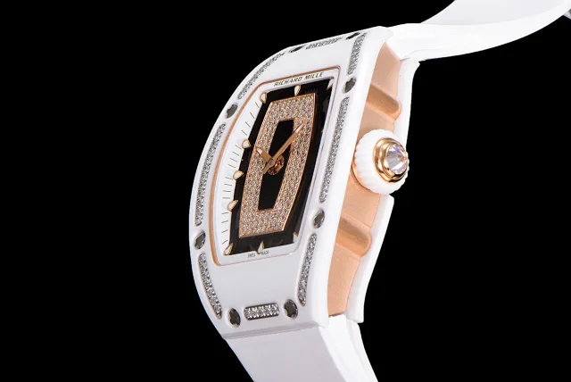 Richard Mille Watches Diamond-Set Tonneau Watch with White Strap product detail image 48