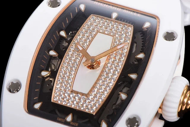 Richard Mille Watches Diamond-Set Tonneau Watch with White Strap product detail image 80