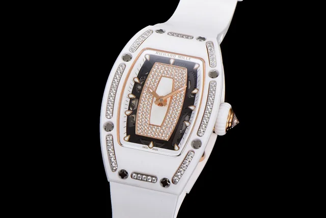 Richard Mille Watches Diamond-Set Tonneau Watch with White Strap product detail image 62