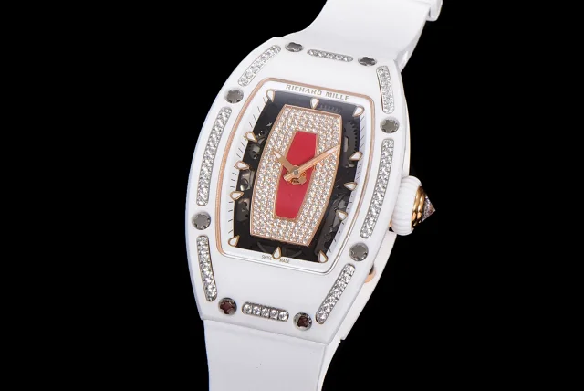 Richard Mille Watches Diamond-Set Tonneau Watch with White Strap product detail image 54