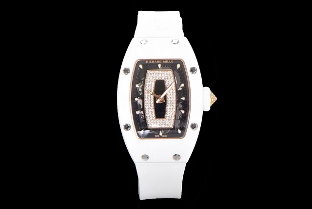 Richard Mille Watches Diamond-Set Tonneau Watch with White Strap product detail image 66