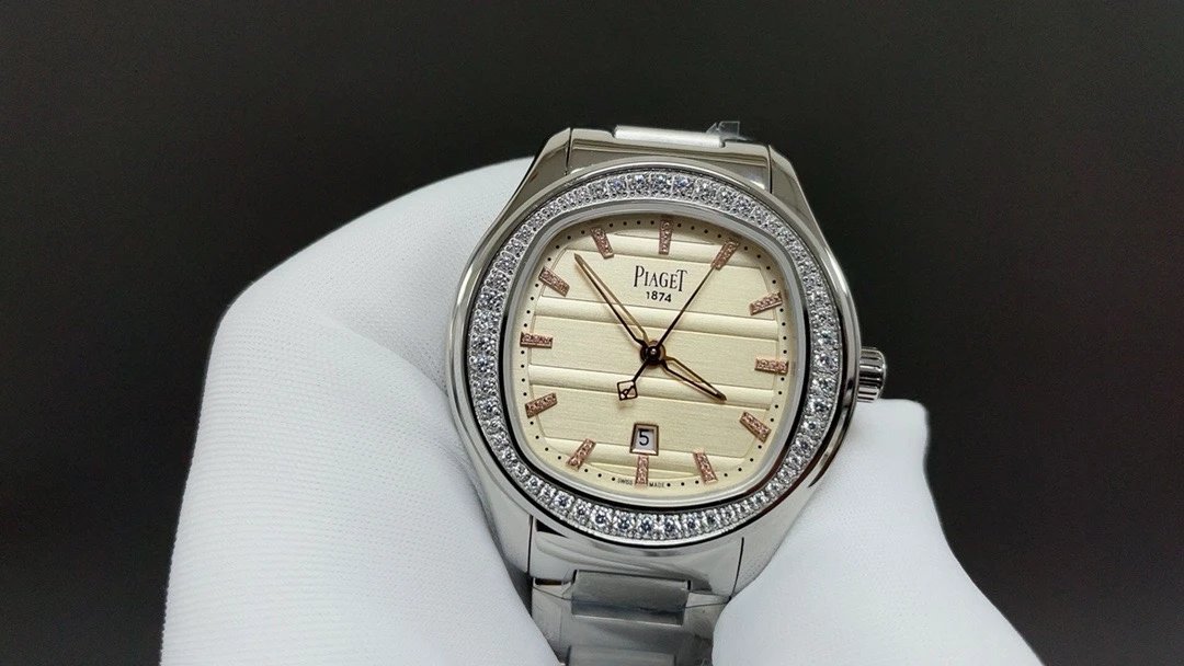 Piaget Watches Stainless Steel Date Watch with Diamond-Set or Brushed Bezel image 4