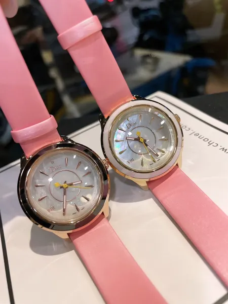 Dior La D de Dior White Strap Black Dial Quartz Watch Watches - 30