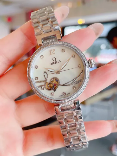 Omega Trésor Automatic Mother-of-Pearl Dial Diamond Bezel Women's Watch Watches - 3