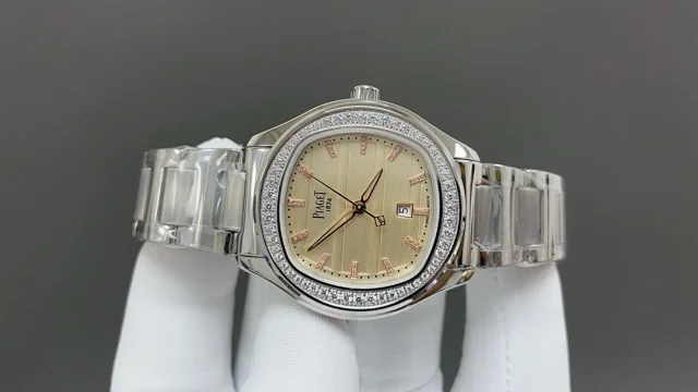 Piaget Watches Stainless Steel Date Watch with Diamond-Set or Brushed Bezel product detail image 8