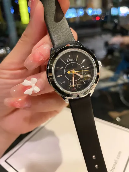 Dior La D de Dior White Strap Black Dial Quartz Watch Watches - 19