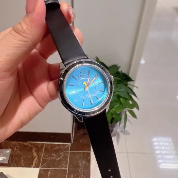 Dior La D de Dior White Strap Black Dial Quartz Watch Watches - 17