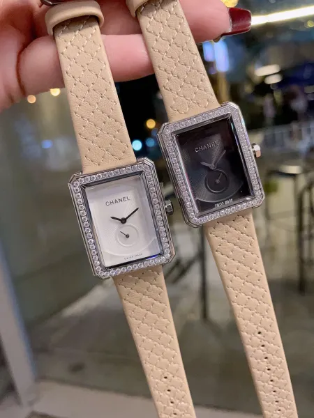 Chanel Boyfriend Watch White Dial and Black Dial with Diamond Bezel and Quilted Leather Strap Watches - 27