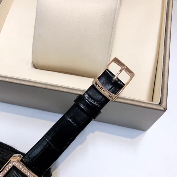 Chanel Première Rectangular Silver Dial Black Leather Watch Watches - 20