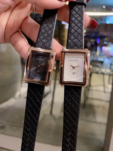 Chanel Boyfriend Watch White Dial and Black Dial with Diamond Bezel and Quilted Leather Strap Watches - 44