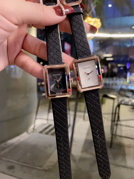 Chanel Boyfriend Watch White Dial and Black Dial with Diamond Bezel and Quilted Leather Strap Watches - 45