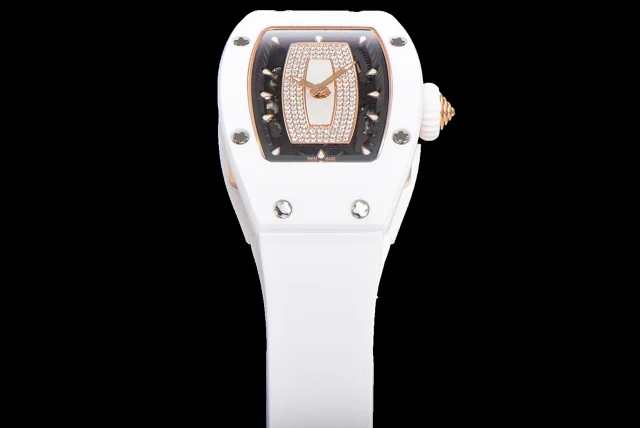 Richard Mille Watches Diamond-Set Tonneau Watch with White Strap product detail image 79