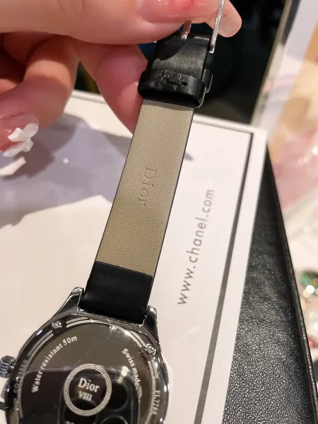 Dior La D de Dior White Strap Black Dial Quartz Watch Watches - 29