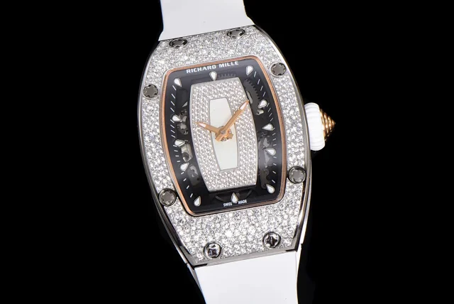Richard Mille Watches Diamond-Set Tonneau Watch with White Strap product detail image 29